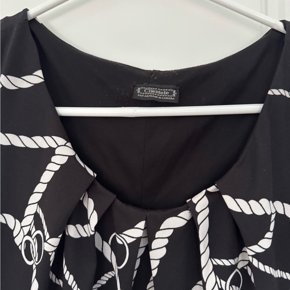 Black and White Rope Pattern Dress Sz 14 - Picture 5 of 8